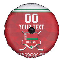 Custom Belarus Ice Hockey Spare Tire Cover 2025 Go Bisons Red Version