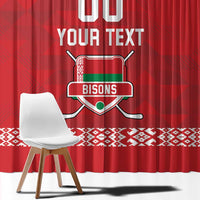 Custom Belarus Ice Hockey Window Curtain 2025 Go Bisons Red Version