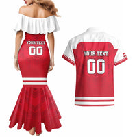 Custom Austria Hockey Couples Matching Mermaid Dress and Hawaiian Shirt Die Adler Go Champions