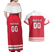 Custom Austria Hockey Couples Matching Off Shoulder Maxi Dress and Hawaiian Shirt Die Adler Go Champions