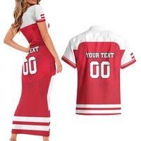 Custom Austria Hockey Couples Matching Short Sleeve Bodycon Dress and Hawaiian Shirt Die Adler Go Champions