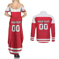 Custom Austria Hockey Couples Matching Summer Maxi Dress and Long Sleeve Button Shirt Die Adler Go Champions