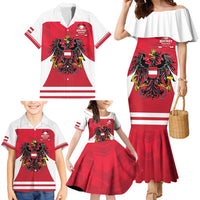 Custom Austria Hockey Family Matching Mermaid Dress and Hawaiian Shirt Die Adler Go Champions