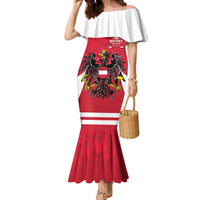 Custom Austria Hockey Family Matching Mermaid Dress and Hawaiian Shirt Die Adler Go Champions