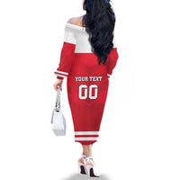 Custom Austria Hockey Family Matching Off The Shoulder Long Sleeve Dress and Hawaiian Shirt Die Adler Go Champions