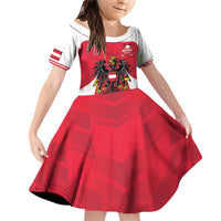 Custom Austria Hockey Family Matching Off Shoulder Short Dress and Hawaiian Shirt Die Adler Go Champions