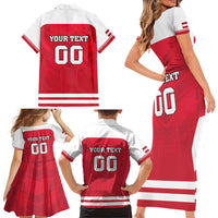 Custom Austria Hockey Family Matching Short Sleeve Bodycon Dress and Hawaiian Shirt Die Adler Go Champions