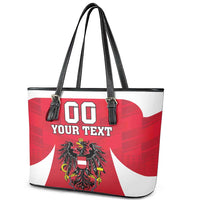 Custom Austria Hockey Leather Tote Bag Die Adler Go Champions
