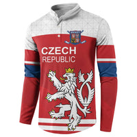 Custom Czech Republic Hockey Button Sweatshirt Czech Lion
