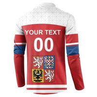 Custom Czech Republic Hockey Button Sweatshirt Czech Lion