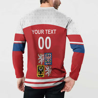 Custom Czech Republic Hockey Button Sweatshirt Czech Lion