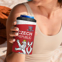 Custom Czech Republic Hockey 4 in 1 Can Cooler Tumbler Czech Lion