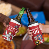 Custom Czech Republic Hockey 4 in 1 Can Cooler Tumbler Czech Lion