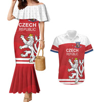 Custom Czech Republic Hockey Couples Matching Mermaid Dress and Hawaiian Shirt Czech Lion