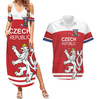 Custom Czech Republic Hockey Couples Matching Summer Maxi Dress and Hawaiian Shirt Czech Lion