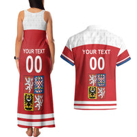 Custom Czech Republic Hockey Couples Matching Tank Maxi Dress and Hawaiian Shirt Czech Lion