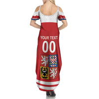 Custom Czech Republic Hockey Family Matching Summer Maxi Dress and Hawaiian Shirt Czech Lion