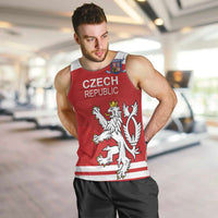 Custom Czech Republic Hockey Men Tank Top Czech Lion
