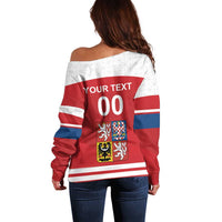Custom Czech Republic Hockey Off Shoulder Sweater Czech Lion