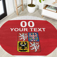 Custom Czech Republic Hockey Round Carpet Czech Lion