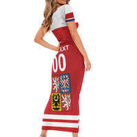 Custom Czech Republic Hockey Short Sleeve Bodycon Dress Czech Lion