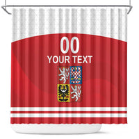 Custom Czech Republic Hockey Shower Curtain Czech Lion