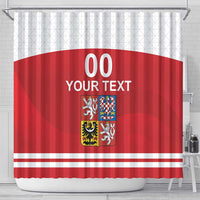 Custom Czech Republic Hockey Shower Curtain Czech Lion