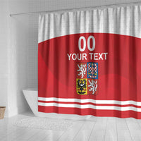 Custom Czech Republic Hockey Shower Curtain Czech Lion