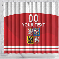 Custom Czech Republic Hockey Shower Curtain Czech Lion