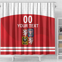 Custom Czech Republic Hockey Shower Curtain Czech Lion