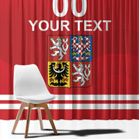 Custom Czech Republic Hockey Window Curtain Czech Lion