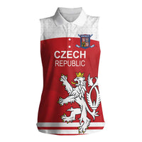 Custom Czech Republic Hockey Women Sleeveless Polo Shirt Czech Lion
