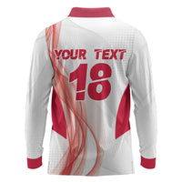 Custom Poland Volleyball Long Sleeve Polo Shirt Polish Eagle Sports Pride