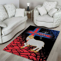 Personalized Faroe Islands Area Rug Coat Of Arms Flag Style