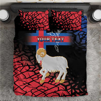 Personalized Faroe Islands Bedding Set Coat Of Arms Flag Style