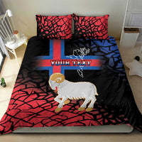 Personalized Faroe Islands Bedding Set Coat Of Arms Flag Style