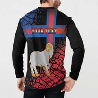 Personalized Faroe Islands Button Sweatshirt Coat Of Arms Flag Style