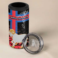 Personalized Faroe Islands 4 in 1 Can Cooler Tumbler Coat Of Arms Flag Style