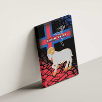 Personalized Faroe Islands Canvas Wall Art Coat Of Arms Flag Style