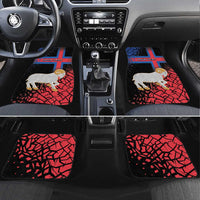 Personalized Faroe Islands Car Mats Coat Of Arms Flag Style