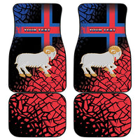 Personalized Faroe Islands Car Mats Coat Of Arms Flag Style