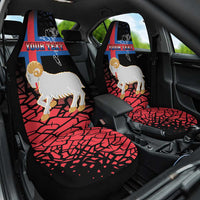 Personalized Faroe Islands Car Seat Cover Coat Of Arms Flag Style