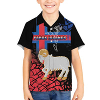 Personalized Faroe Islands Family Matching Off Shoulder Short Dress and Hawaiian Shirt Coat Of Arms Flag Style