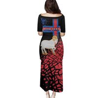 Personalized Faroe Islands Family Matching Puletasi and Hawaiian Shirt Coat Of Arms Flag Style