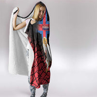 Personalized Faroe Islands Hooded Blanket Coat Of Arms Flag Style