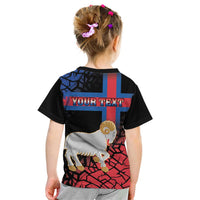 Personalized Faroe Islands Kid T Shirt Coat Of Arms Flag Style
