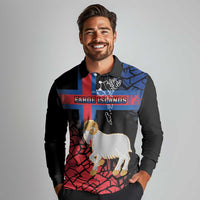 Personalized Faroe Islands Long Sleeve Polo Shirt Coat Of Arms Flag Style