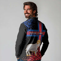 Personalized Faroe Islands Long Sleeve Polo Shirt Coat Of Arms Flag Style