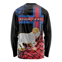 Personalized Faroe Islands Long Sleeve Shirt Coat Of Arms Flag Style