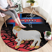Personalized Faroe Islands Round Carpet Coat Of Arms Flag Style